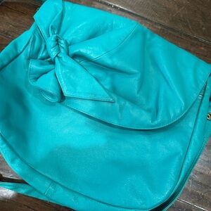 Claudina Elegant Turquoise Bow Accent Women's Bag